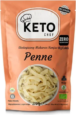 MAKARON (KONJAC) PENNE BEZGLUTENOWY BIO 270 g (200 g) - KETO CHEF