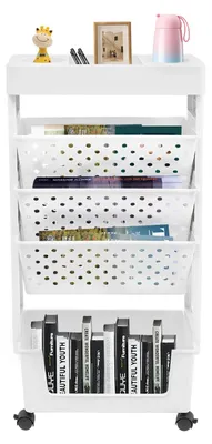 Immagine prodotto di Elzusha - Libreria mobile con ruote e 5 ripiani