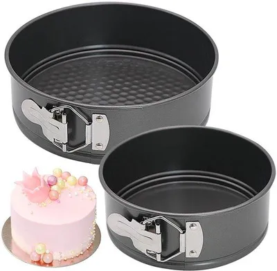 Produktbild von Ibenzoa® Runde Backform-Set 2-teilig Ø 16/20 cm, Kohlenstoffstahl mit Antihaftbeschichtung, abnehmbarer Boden, backofenfest bis 230 °C – für Kuchen & Desserts