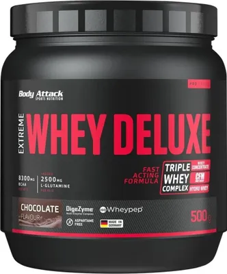 Produktbild von Body Attack Extreme Whey Deluxe 500g Schoko