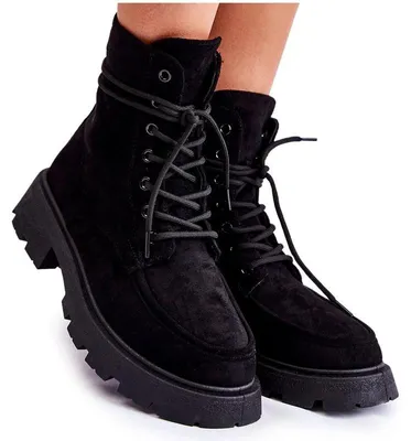 Produktbild von Damenstiefel aus Wildleder zum Binden Schwarz Vanita 39