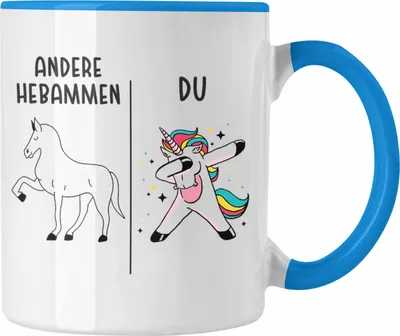 Produktbild von Trendation - Best Hebamme Tasse Spruch Geschenk Dankeschön Hebamme Danke (Blau)