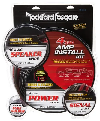 Zdjęcie produktu dla Zestaw przewodów Rockford Fosgate RFK4X 4 AWG 21,1 mm²