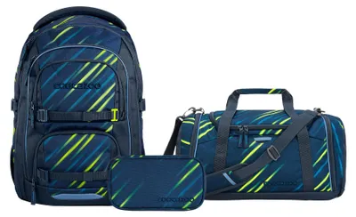 Produktbild von Coocazoo, Schulrucksack-Set PORTER, Fast Lime 3-teilig