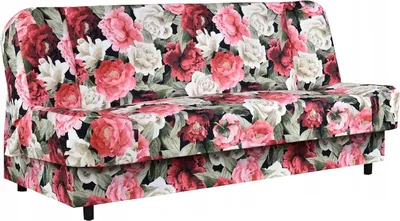 Produktbild von Family Meble Couch Sara Print Schlafsofa Schlafcouch mit Bettkasten Freistehendes Lounge Sofa Bequem zum Entspannen Für Wohnzimmer Wartezimmer (Flo 1)