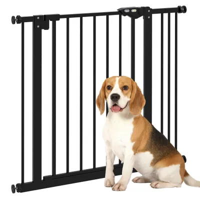 Immagine prodotto di Cancelletto per Cani a 2 Estensioni con Larghezza Regolabile fino 100 cm e Chiusura Automatica Nero