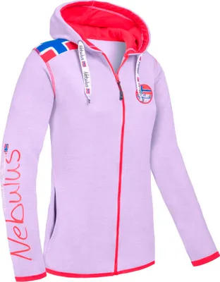 Zdjęcie produktu dla Damska kurtka dresowa TURIOL, kurtka, praktyczna kurtka z kapturem, P6536 - damska, fioletowo-czerwony, M/38