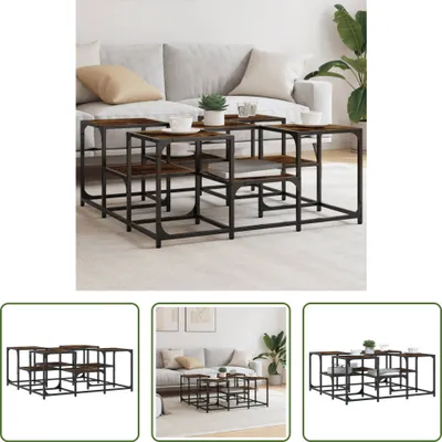Produktbild von The Living Store Couchtisch Räuchereiche 91x91x40 cm Holzwerkstoff