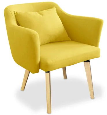 Image de MENZZO Chaise / Fauteuil scandinave Dantes Tissu Jaune