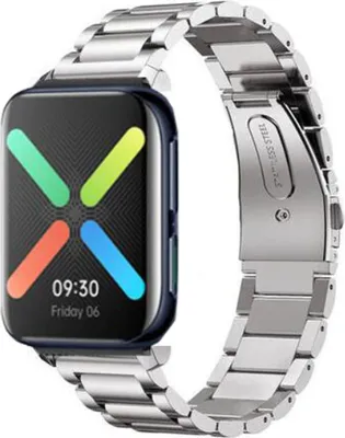 Produktbild von Strap-it Stahlband-Kompatibel mit Oppo watch Armband 46mm Ersatzarmband - Gliederarmband - Hogwertiges Edelstahl Oppo watch series für Oppo smartwatch Armband Silber
