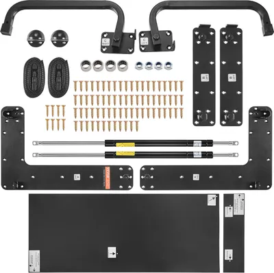 Produktbild von VEVOR Murphy-Bett-Bausatz, Queen-Size, vertikales Deluxe-DIY-Schrankbett, mechanischer Hardware-Bausatz, pneumatischer Hebel, robuste Bettrahmenstütze, klappbarer Schrank