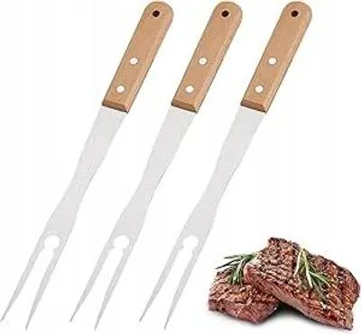 Produktbild von Grillgabeln für Fleisch, Edelstahl, 34 cm, 3 Stück