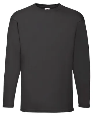 Productafbeelding van T-shirt Fruit Of The Loom Valueweight Zwart met lange mouwen