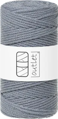 Produktbild von Grau Baumwoll-Flechtkordel 3mm 100m OUTLET