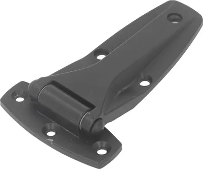 Imagen del producto de Bisagra de cierre suave, tipo "T", fabricada en aleación de zinc. Bisagra en forma de "T" para reemplazar bisagras de cajas de herramientas o puertas de automóviles. Color