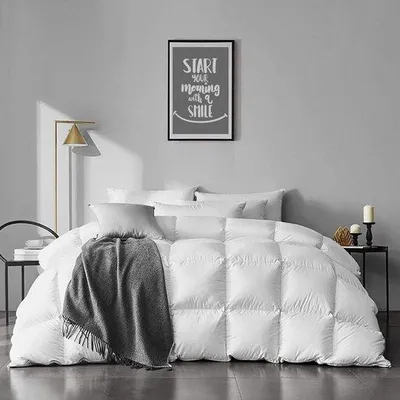 Productafbeelding van Famanu Kingsize dekbedovertrek - Dons- en verenovertrek - 10,5 tog, 100% biologische katoen, wit