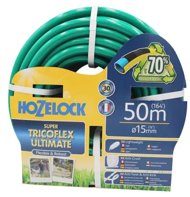 Image de Tuyau d’arrosage - Super Tricoflex Ultimate 50 m - tuyau vert 15 mm anti-vrille