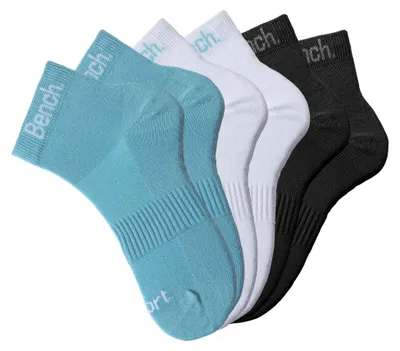 Produktbild von Bench Sportsocken 6 -teilig 2x türkis, 2x weiß, 2x schwarz Größe 35/38