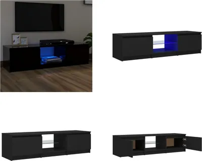 Immagine prodotto di vidaXL Mobile TV con luci LED nero 140x40x35,5 cm - Mobile TV - Mobili TV - Mobile TV con LED - Mobili TV