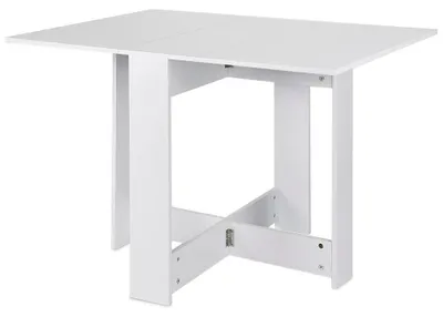 Obrázek produktu pro Jídelní stůl – obdélníkový – pro 4–6 osob – 104 × 76 × 74 cm – dřevěná konstrukce – moderní styl – vyžaduje montáž – bílý