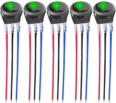 Produktbild von Schalter 12V 20A 24V 10A LED-Rocker grün 5er Set