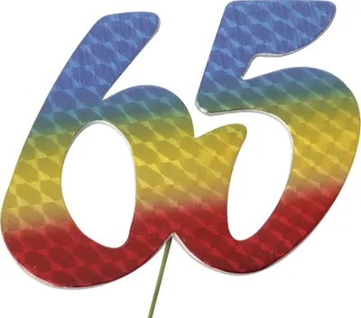 Produktbild von PaperStyle 2514065 Jubiläumszahl 65 bunt