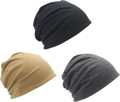Obrázek produktu pro Černé pletené čepice, 3 kusy, velikost S/M