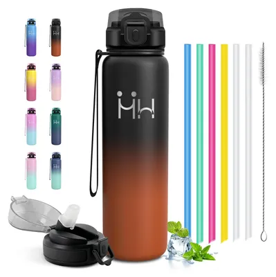 Produktbild von Trinkflasche Edelstahl 1L, Auslaufsicher, BPA-frei, Thermosflasche für Sport,