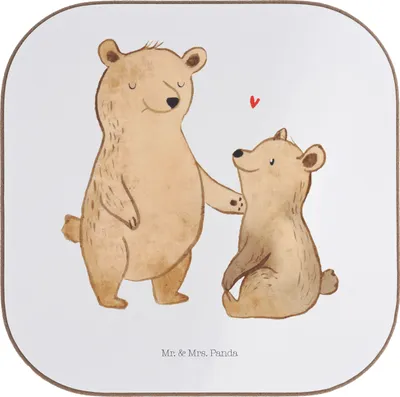 Produktbild von Mr. & Mrs. Panda Untersetzer für Gläser Bär Großer Bruder - Weiß - Geschenk, gläseruntersetzer, Tasse, Geschwister, Coaster, Muttertag, Bären, Brudi Bester Freund