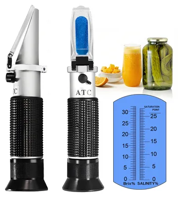 Refraktometer 2-in-1 Brix/Salz 0-32%/0-28% mit ATC