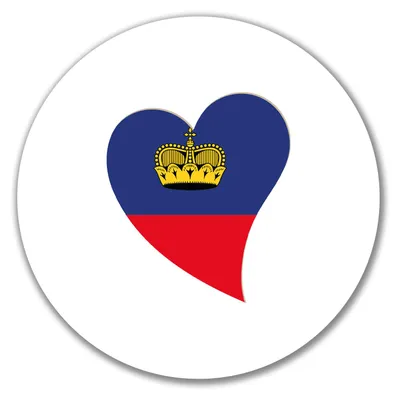 Produktbild von Huuraa Aufkleber Liechtenstein Flagge Herz 10cm rund Sticker Geschenkidee