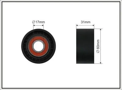 Produktbild von CAFFARO 500677 Spannrolle Keilrippenriemen 60mm für RENAULT GRAND SCÉNIC IV (R9) SCÉNIC IV (J9)