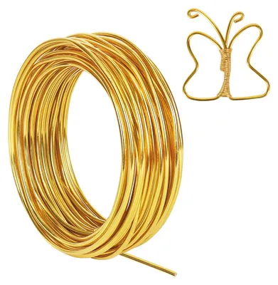 Aluminiumdraht 9 Gauge 3 mm x 15 m gold biegsam