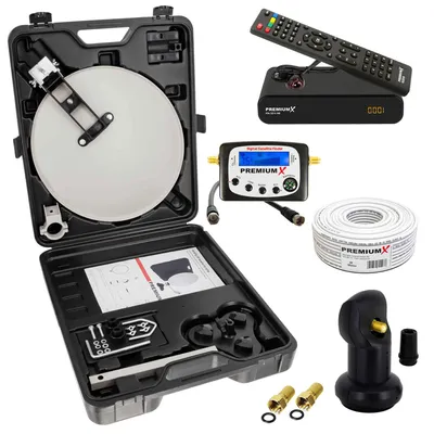 Produktbild von PremiumX Camping SAT Anlage Receiver Sat-Finder LNB Kabel F-Stecker Koffer