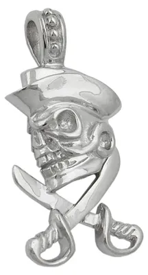 Image de Pendentif en forme de crâne de pirate, réalisé en argent sterling 925