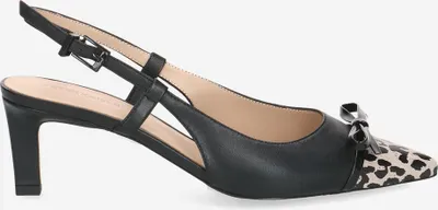 Produktbild von Peter Kaiser 79609 012, Peeptoes & Slingpumps in Schwarz / Leo-Look für Damen, Größe 37