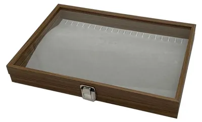 Image de Boîte de rangement en bois pour colliers et bracelets - 36 x 25,2 x 5 cm