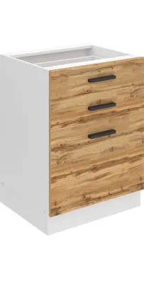 Obrázek produktu pro Kuchyňská spodní skříňka Belini, šířka kuchyňské spodní skříňky 60 cm. SDSZ kuchyňská spodní skříňka bez pracovní desky. Kuchyňská skříňka se zásuvkami, dub Wotan