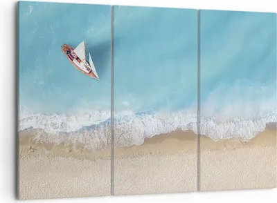 Produktbild von Bild auf Leinwand - Leinwandbild - 3 Teile - Yacht Sommer Meer - 105x70cm - Wand Bild - Wanddeko - Wandbilder - Leinwanddruck - Bilder - Wanddekoration - Leinwand bilder - Wandbild - CE105x70-4140