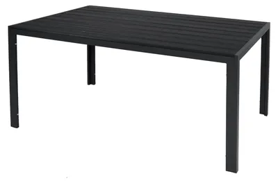 Produktbild von Großer Non-Wood Gartentisch 180x90cm aus Aluminium anthrazit / schwarz