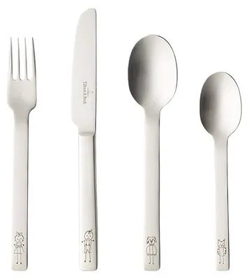 Immagine prodotto di Un set di posate per bambini, 4 pezzi. Dimensioni: 215 x 150 x 25 mm. Marca: Villeroy & Boch. Codice articolo: 1263922091. Codice EAN: 4003686210585