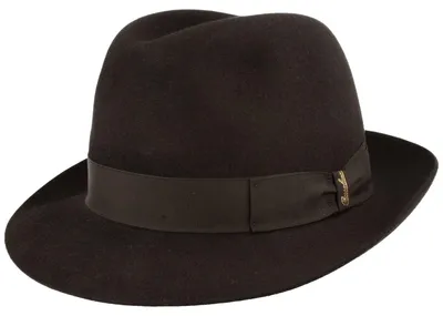Borsalino edler Trilby Marengo aus Haarfilz mit Ripsband in schwarz