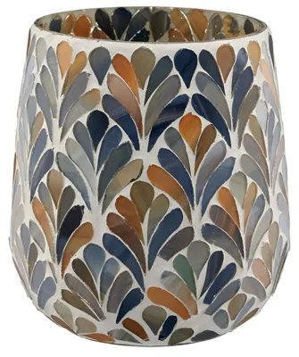 Produktbild von Gasper Teelichtglas Mosaik Ø 13 cm x 14 cm blau - Glas
