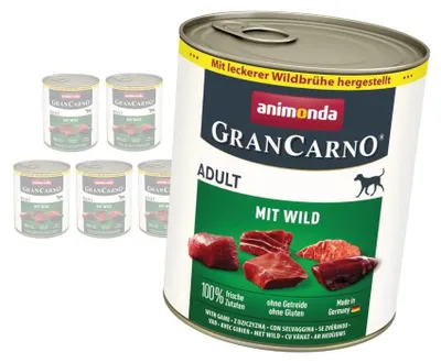 Zdjęcie produktu dla Animonda GranCarno Adult 6x800g Mokra Karma Dla Psa z Dziczyzną