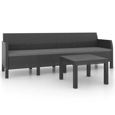 Obrázok produktu pre vidaXL 2-dielna záhradná súprava s vankúšmi PP Rattan Anthracite