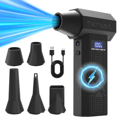 Image de INF Souffleur d'air électrique portable mini sans fil - 120000RPM, haute pression, batterie 5200mAh, 4 vitesses