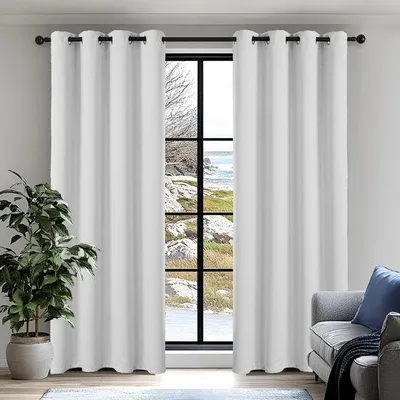 Obrázok produktu pre Ibenzoa® Zatemňovacie závesy, 2 kusy, striebornošedá farba, 290 x 138 cm (výška x šírka) – 100% zatemňovacie, zvukovo a tepelne izolujúce, dvojvrstvové