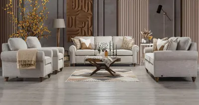 Produktbild von Wohnzimmer Sofagarnitur Modern Design Möbel 2x Sofa Dreisitze 2x Sessel