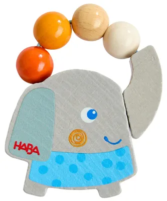 Produktbild von HABA Greifling Rasselelefant – Baby Holzspielzeug & Rassel ab 6 Monate – Montess