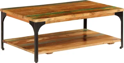 Immagine prodotto di The Living Store Tavolino con ripiano 100x60x35 cm in legno massiccio antico